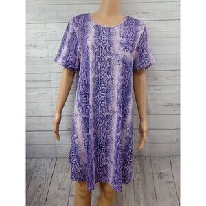 Southern Stitch Purple Animal Print Dress Sheath Sz M Lagenlook NWT
